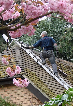 Roof in Bromley having jet wash cleaning